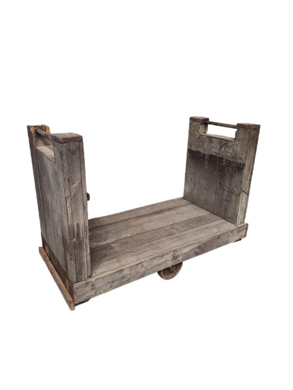 flat wooden cart