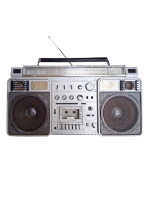 0090026 Large Silver Boombox