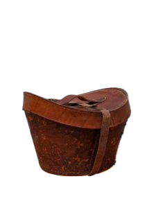 Vintage brown leather hat box