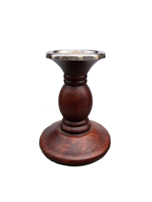 0026029 X1 Wooden Candlestick Holder (18cm H)