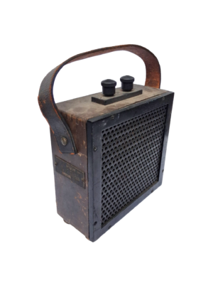 0090038 Antique amp meter in wooden box