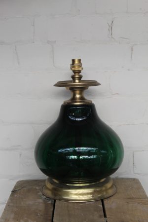 0027116 Deep Green and Brass Lamp