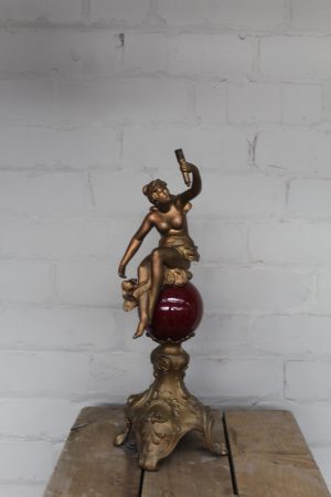 0027130 Copper Female Statuette Lamp