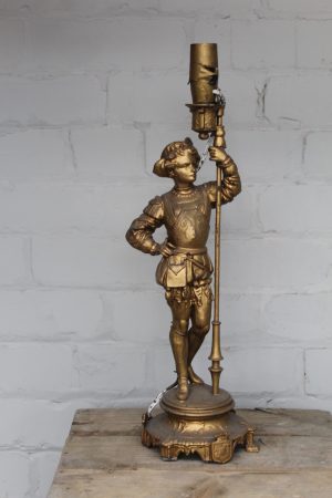 0027136 Gold Painted Male Statue Lamp