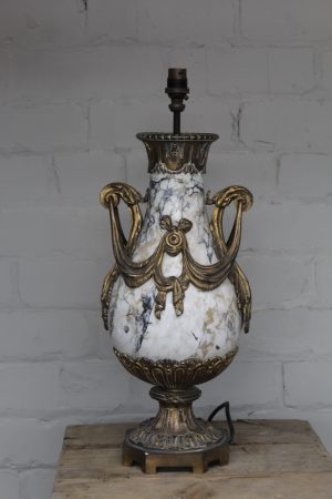 0027137 Solid Marble and Brass Lamp (Very Heavy)
