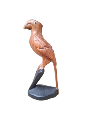 0900080 X1 Wooden Parrot Figurine (19cm H)