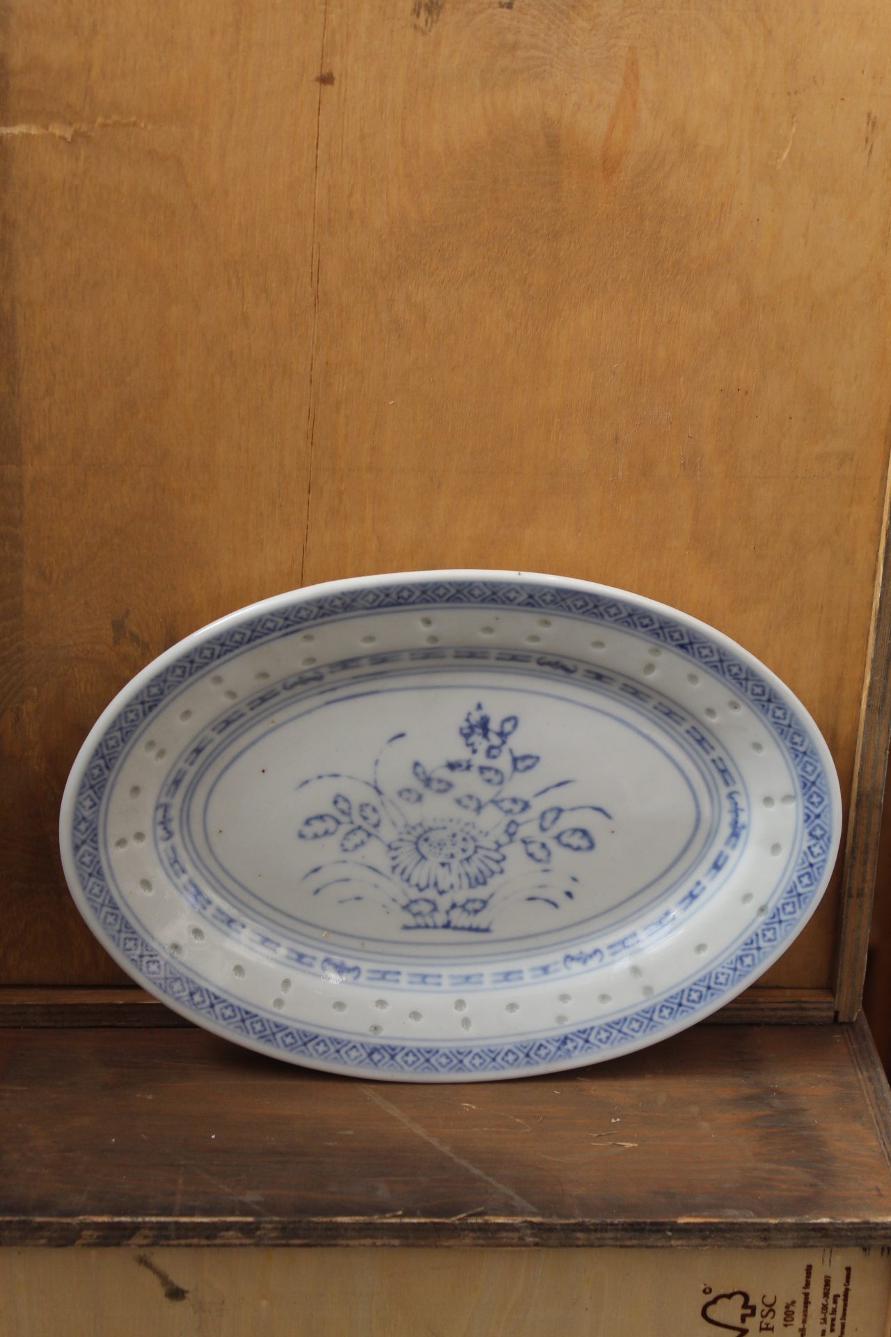 1210014 Blue China Oval Plate