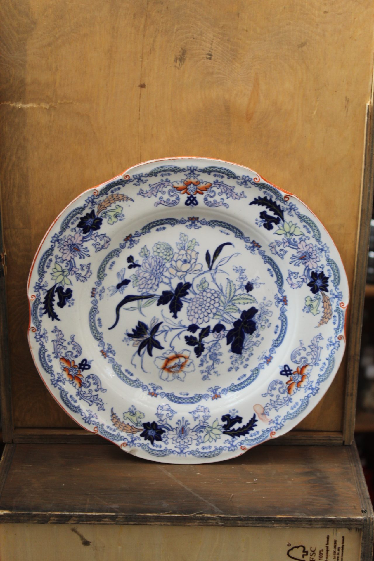 1210042 Blue Ornate Filigree Plate