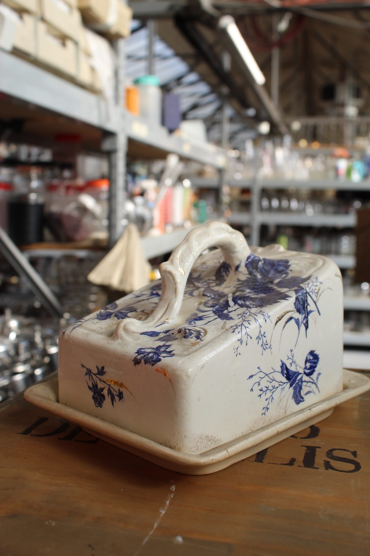 1210069 Blue China Cheese Dish