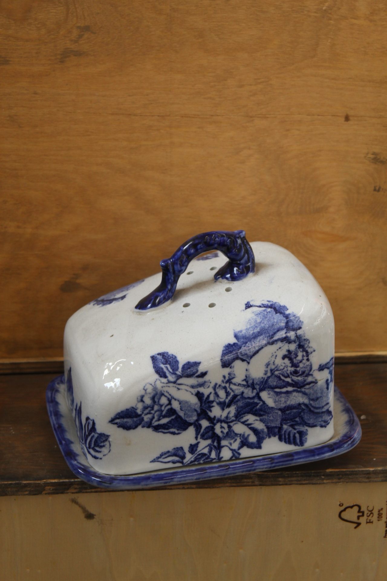 1210070 Small Blue China Cheese Dish