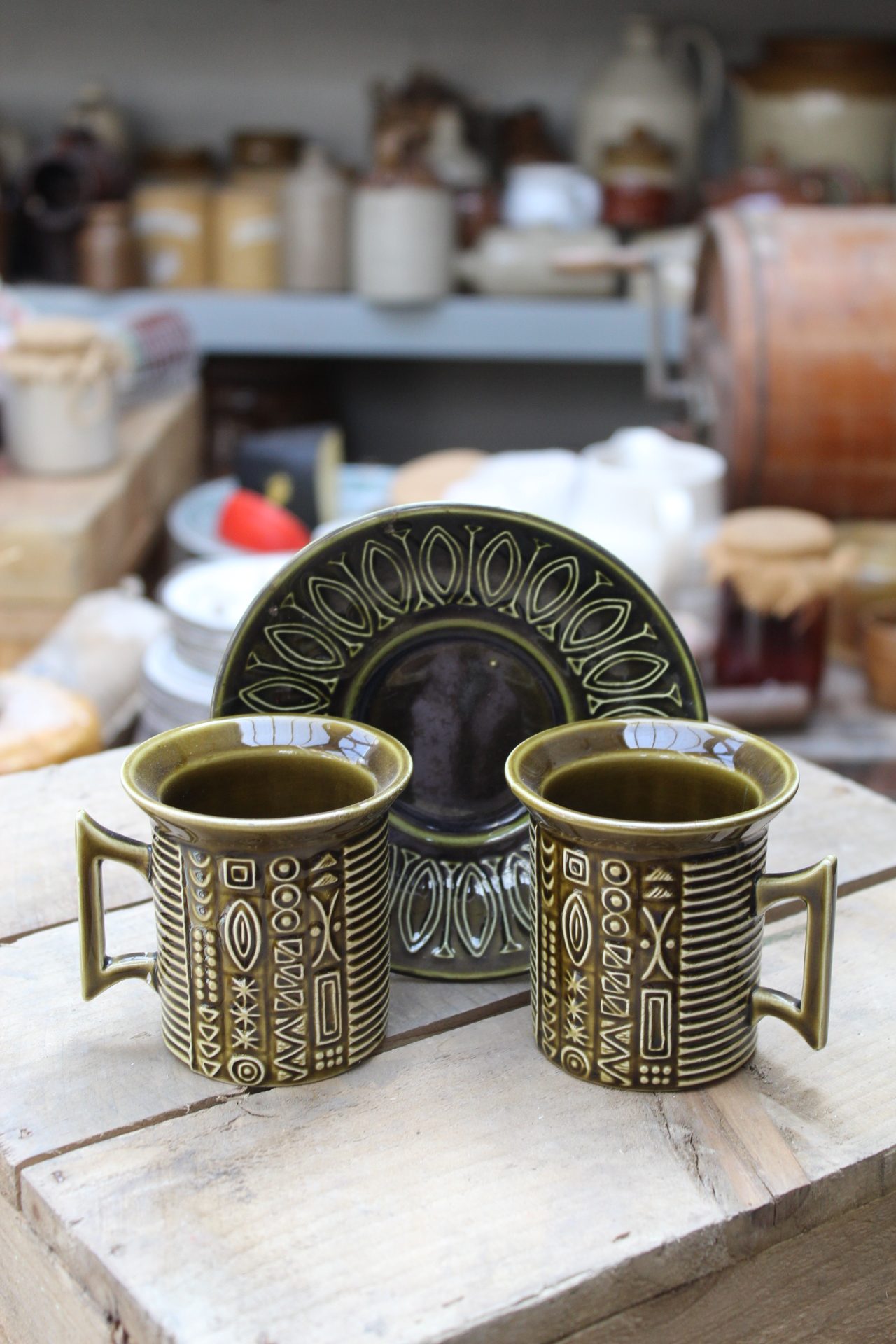 1210077 Green Coffee Cup Set