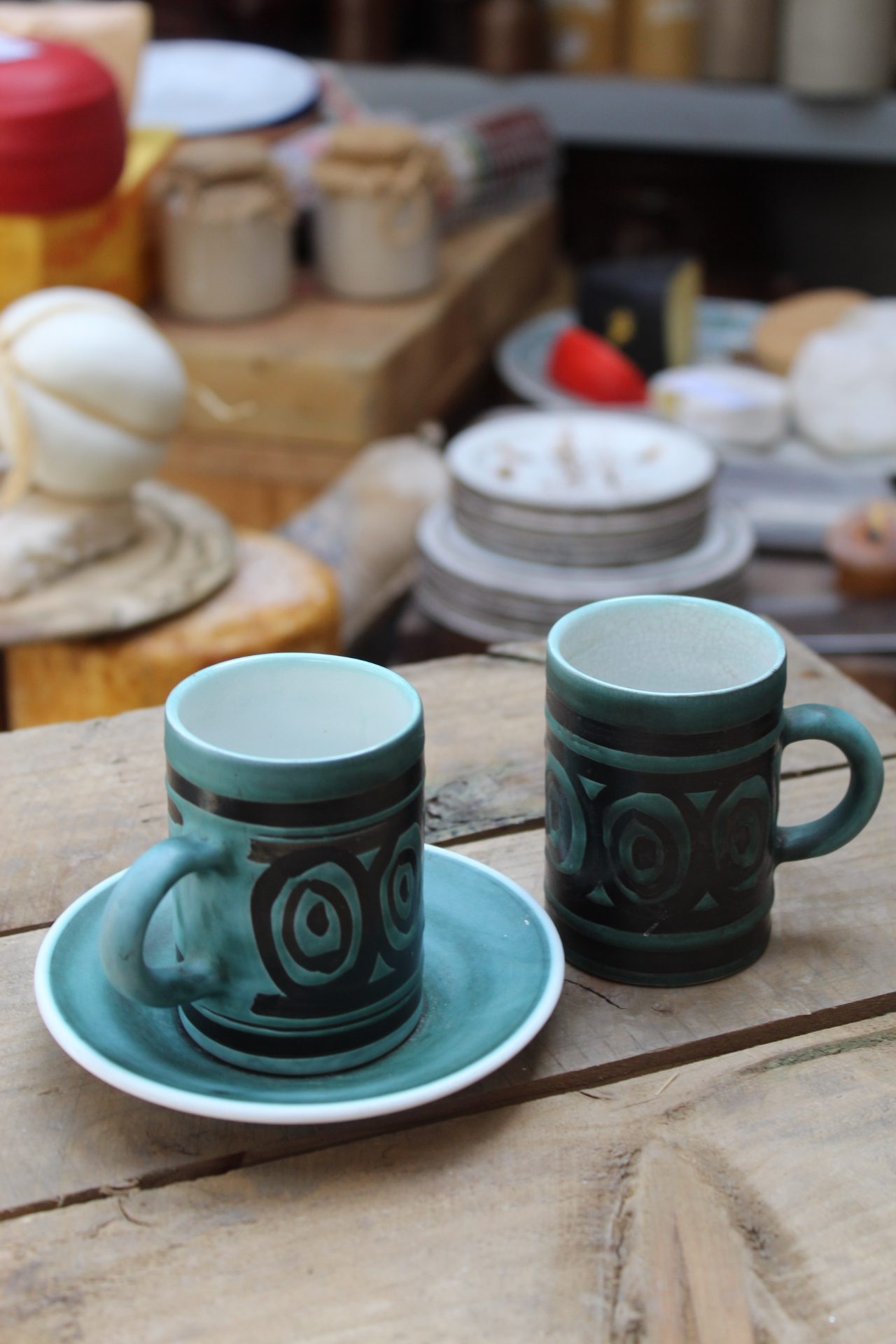 1210079 Blue Espresso Cups with Saucers