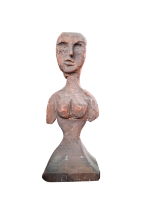 0900031 X1 Wooden Female Bust (53cm H)