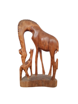 0900040 X1 Wooden African Giraffe Figurine