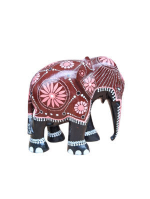 0900055 X1 Hand-Painted Wooden Elephant (10cm H)