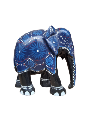 0900054 X1 Hand-Painted Wooden Elephant (15cm H)