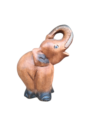 0900044 X1 Wooden Elephant Figurine (16cm H)