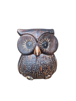 0900072 X1 Wooden Owl Figurine (11cm H)