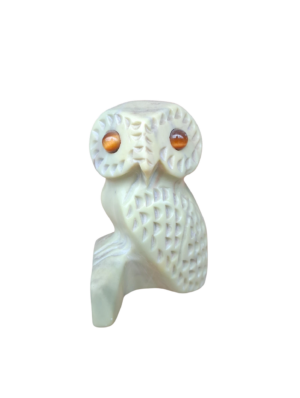0900077 X1 Marble Owl Figurine (8cm H)