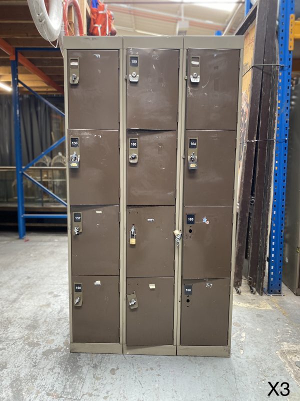 12 door brown metal lockers
