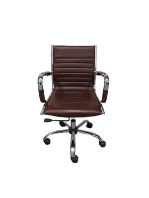 Brown leather swivel chair