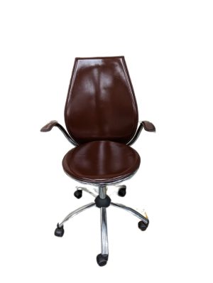 smooth leather office chair brown