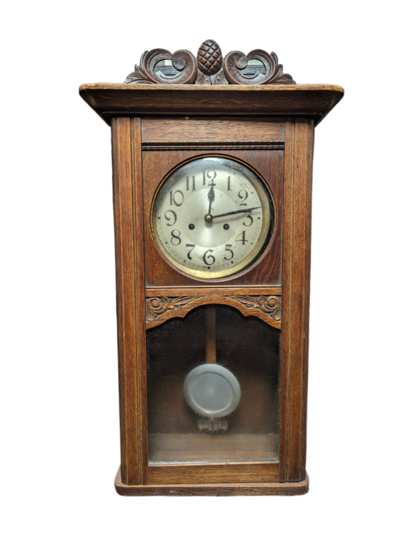 0360105 Wooden Clock with Acorn Carving - Stockyard North