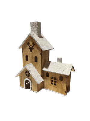 0026311 Festive Wooden House Decoration