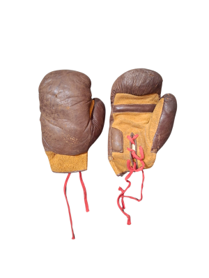 7900158 SPORTS: Pair Of Vintage Boxing Gloves With Red String