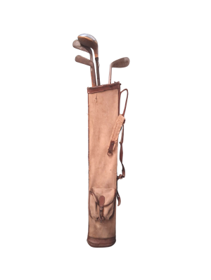 7900128 SPORTS: Vintage Golf Bag With Mixed Clubs