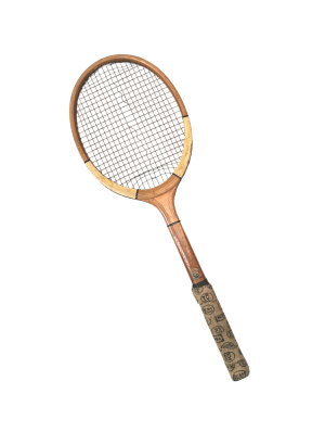 7900107 SPORTS: Antique Wooden Tennis Racket
