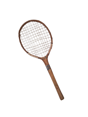 7900109 SPORTS: Small Antique Wooden Tennis Racket