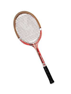 7900111 SPORTS: Vintage Red Wooden Tennis Racket