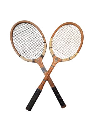 7900116 SPORTS: Pair of Antique Wooden Tennis Rackets