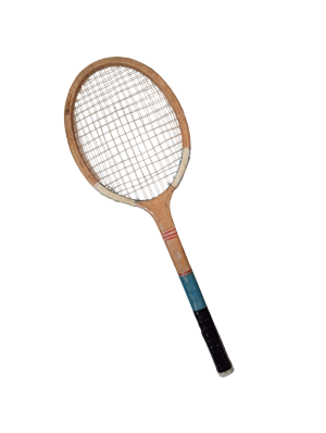 7900106 SPORTS: Small Vintage Wooden Tennis Racket