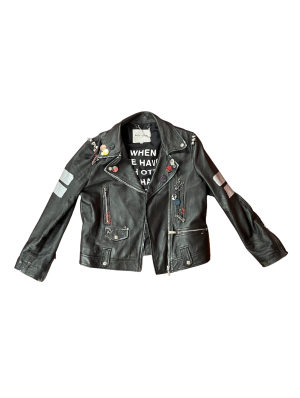 0050002 - Costume: Black Leather Jacket With Badges
