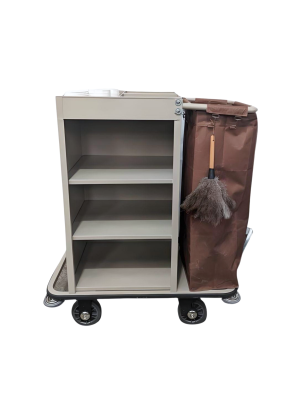 0931028 Brown & Cream Retro Cleaning Trolley