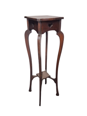 0074057 Wooden Pedestal Table with Heart Cut-Out X1