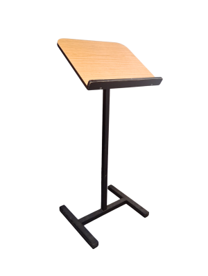 0066012 Wooden Lectern with Metal Legs (110cm H x 45cm L x 40cm D)