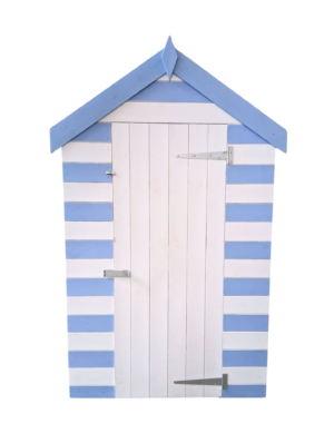 0930188 X1 Wooden Beach Hut Front on Stand (6.8ft H x 5.7ft L)
