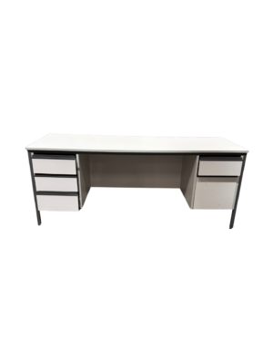 0042035 White Office Desk With Drawers