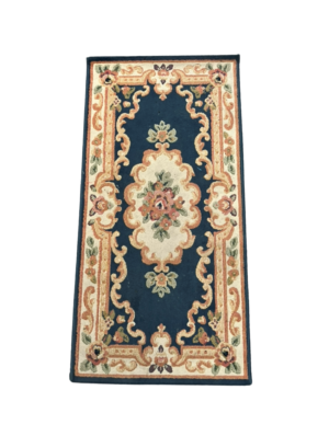 0930149 Blue And Cream Floral Rug No.32