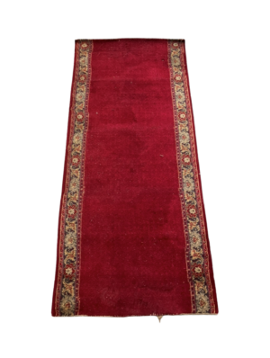 0930136 Red Runner Rug with Floral Border No.18