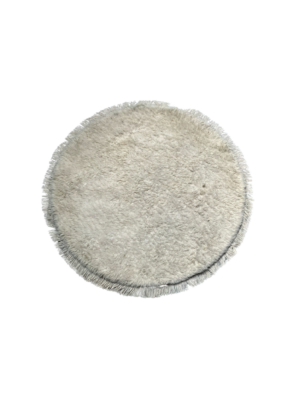 0930145 White Circular Rug With Fringe No.29